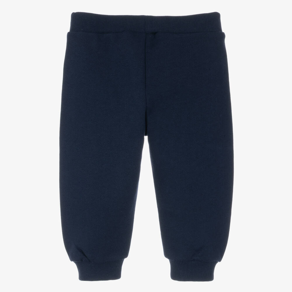 Missoni-Boys Navy Blue Cotton Joggers with Zigzag Letters | Childrensalon