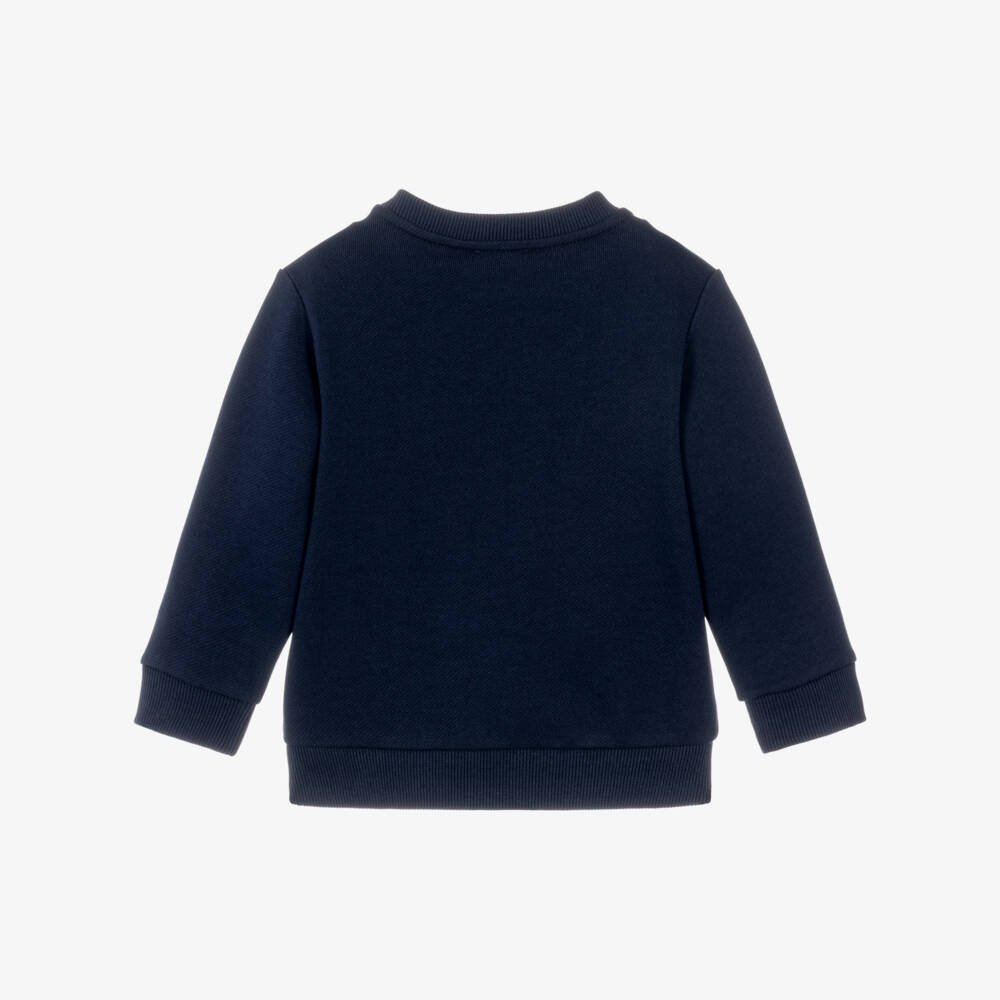 Missoni-Boys Navy Blue Cotton Sweatshirt with Zigzag Letters | Childrensalon