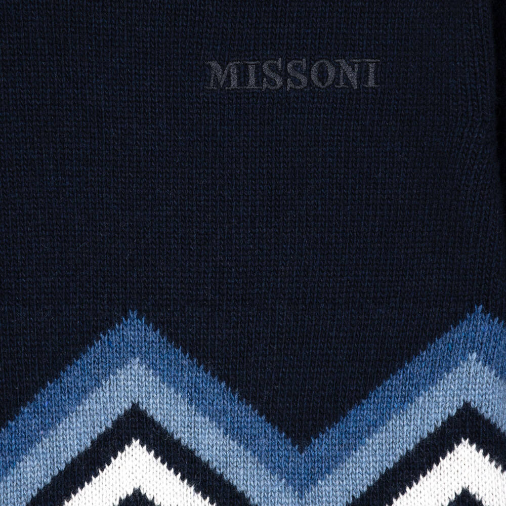 Missoni-Boys Navy Blue Zigzag Pattern Sweater | Childrensalon
