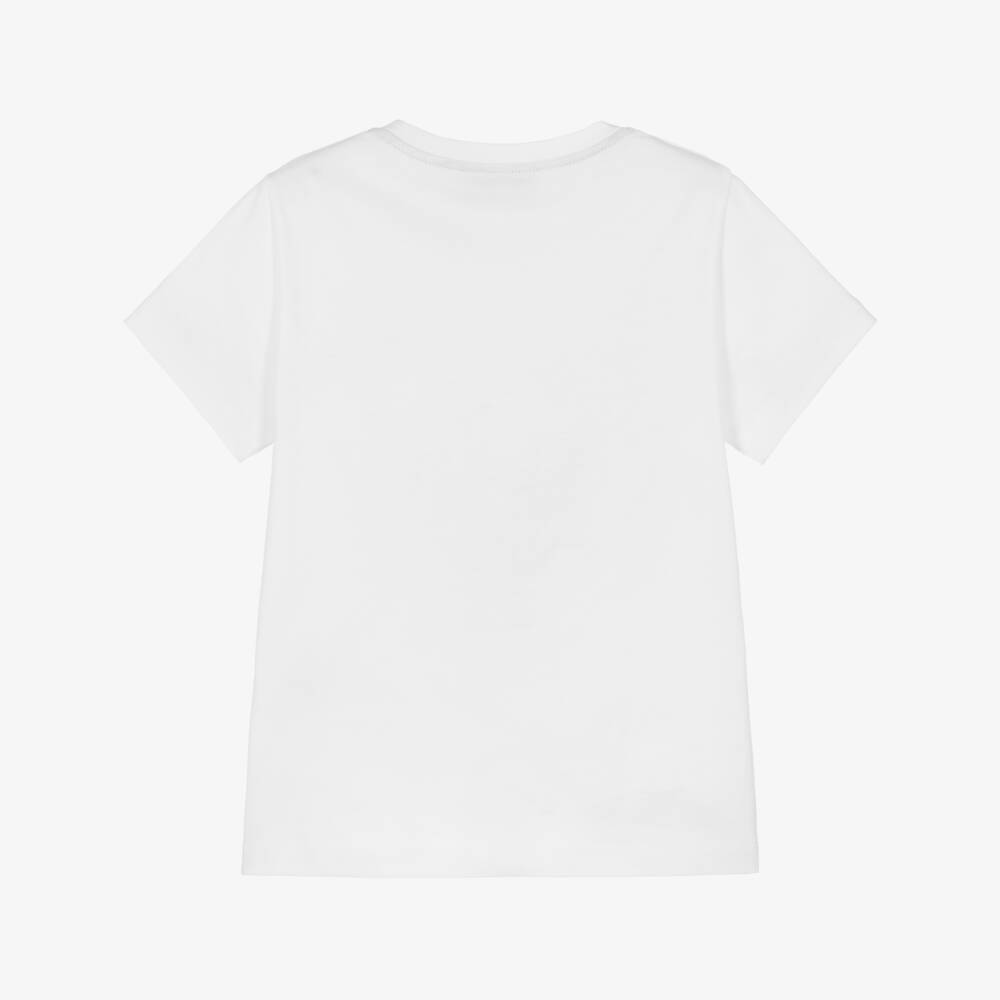 Missoni-Boys White Organic Cotton Zigzag Logo T-Shirt | Childrensalon