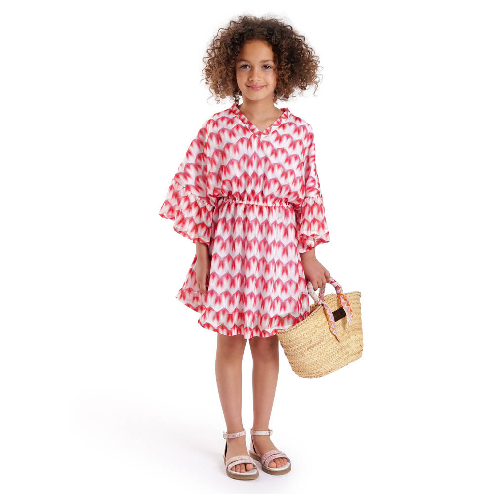 Missoni-Girls Beige Basket Weave Straw Bag (40cm) | Childrensalon