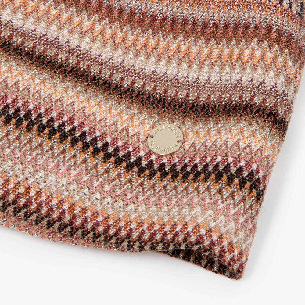 Missoni-بلوزة زيغ زاغ محبوكة لون بني وبيج للبنات | Childrensalon