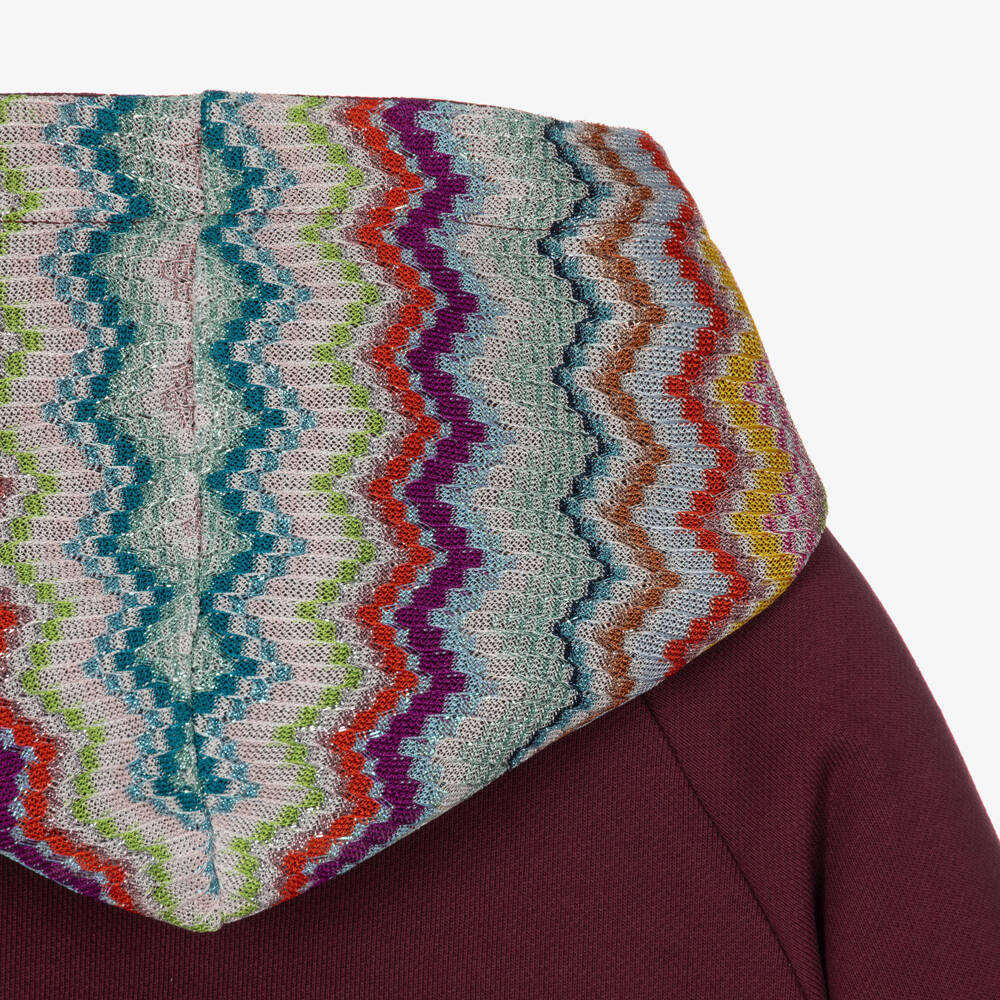 Missoni-توب بهودي بنقشة زيغ زاغ لون أحمر برغندي للبنات | Childrensalon