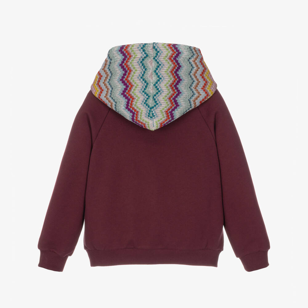 Missoni-توب بهودي بنقشة زيغ زاغ لون أحمر برغندي للبنات | Childrensalon