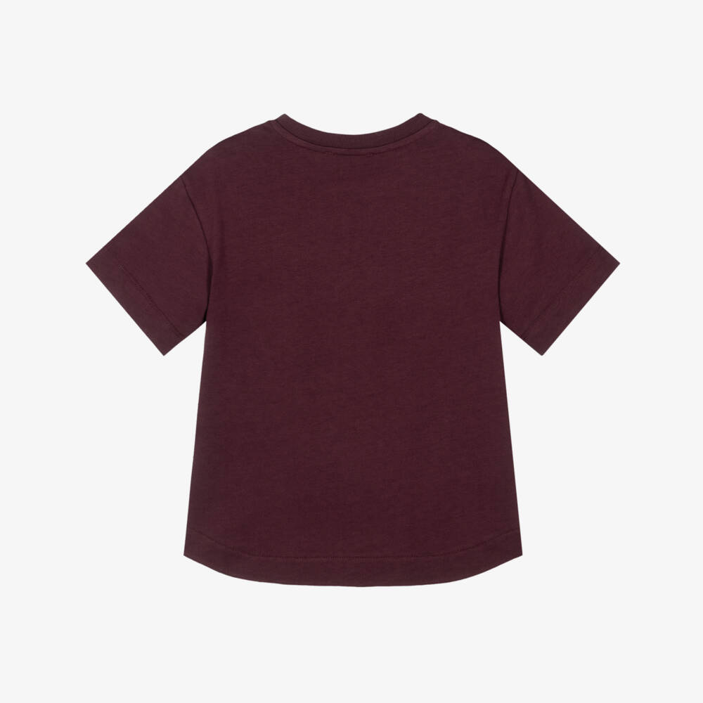 Missoni-Girls Burgundy Red Zigzag Logo T-Shirt | Childrensalon