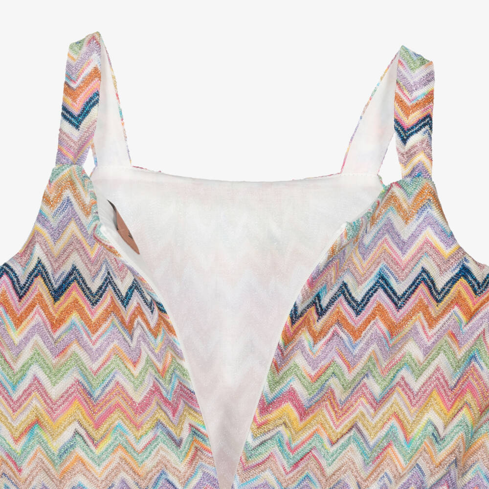 Missoni-Girls Colourful Zigzag Pattern Sleeveless Playsuit | Childrensalon