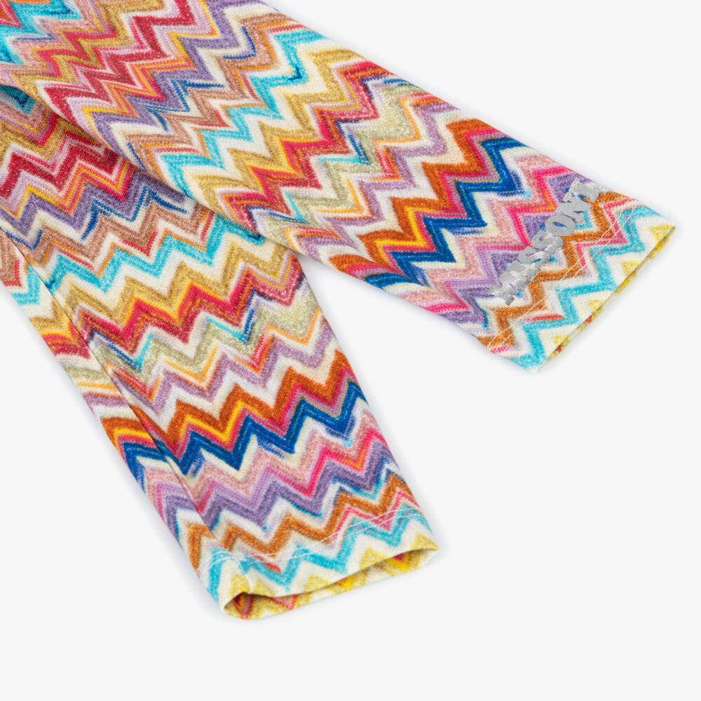 Missoni-ليقنز قطن جيرسي بنقشة زيغ زاغ ملونة للبنات | Childrensalon