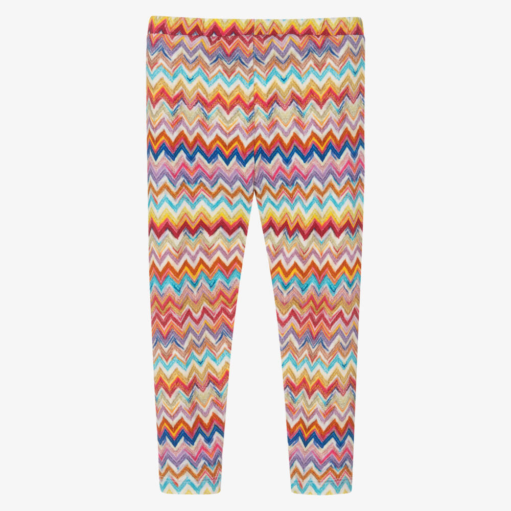 Missoni-ليقنز قطن جيرسي بنقشة زيغ زاغ ملونة للبنات | Childrensalon