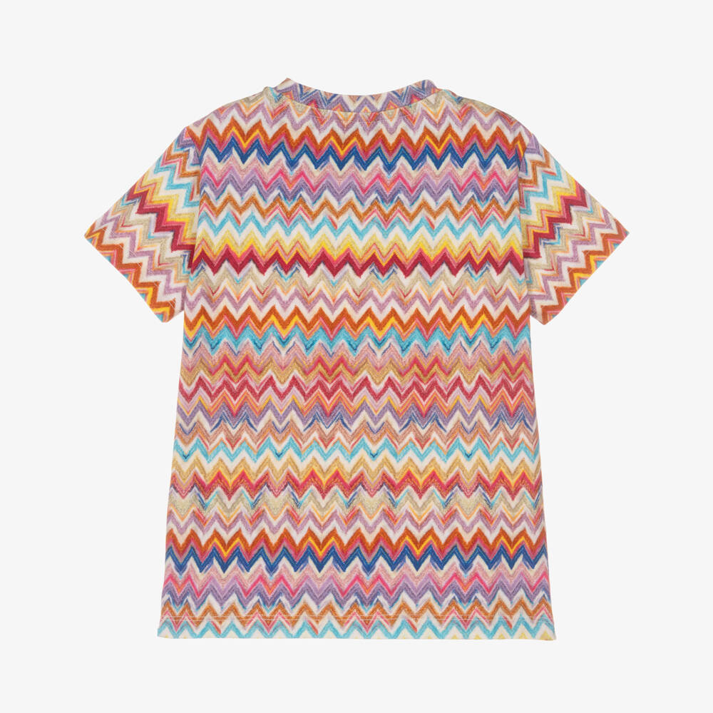 Missoni-Футболка из хлопка с разноцветным зигзагом для девочек | Childrensalon
