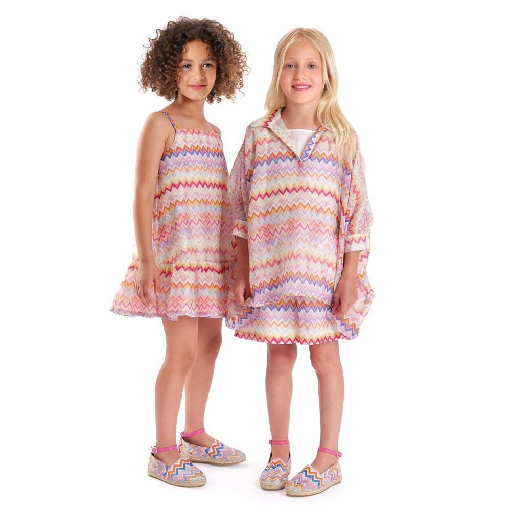 Missoni-Girls Colourful Zigzag Print Strappy Dress | Childrensalon