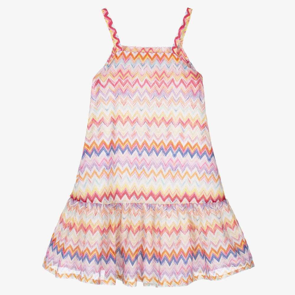 Missoni-Girls Colourful Zigzag Print Strappy Dress | Childrensalon