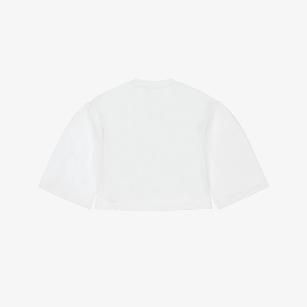 Missoni-Girls Ivory Zigzag Trim Cotton Sweatshirt | Childrensalon