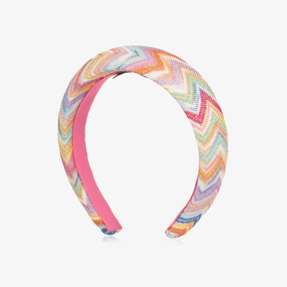 Missoni-Girls Multicolour Zigzag Padded Hairband | Childrensalon