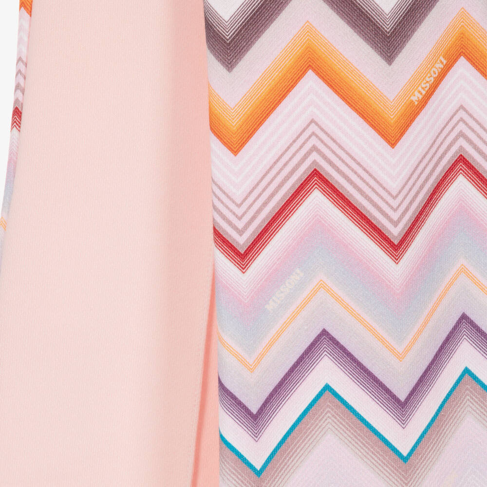 Missoni-Girls Pink Cotton Joggers with Zigzag Back | Childrensalon