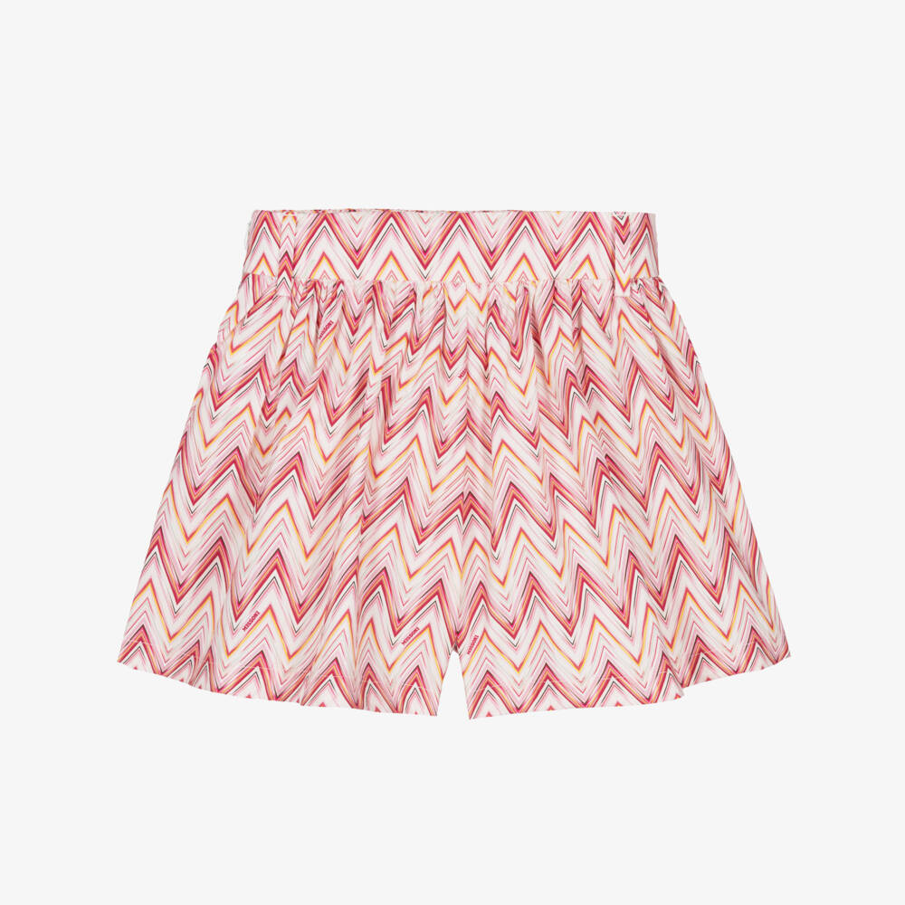 Missoni-Шорты розовые хлопковые с зигзагами для девочек | Childrensalon