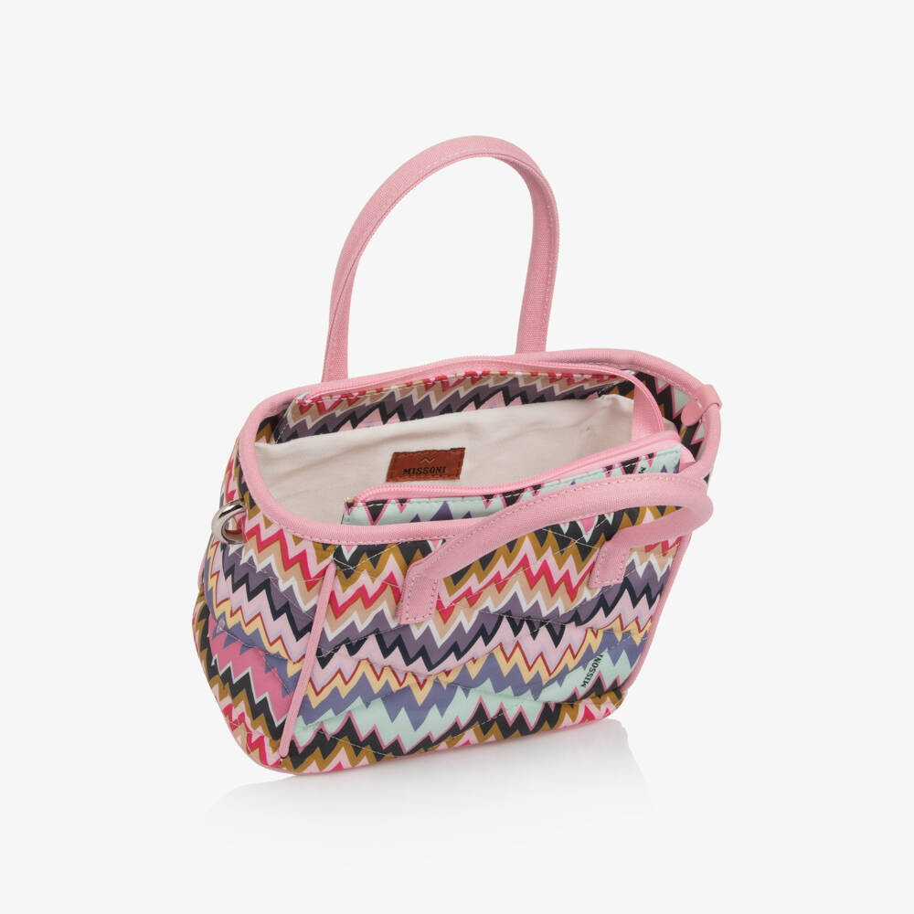 Missoni-Girls Pink & Purple Zigzag Handbag (22cm) | Childrensalon