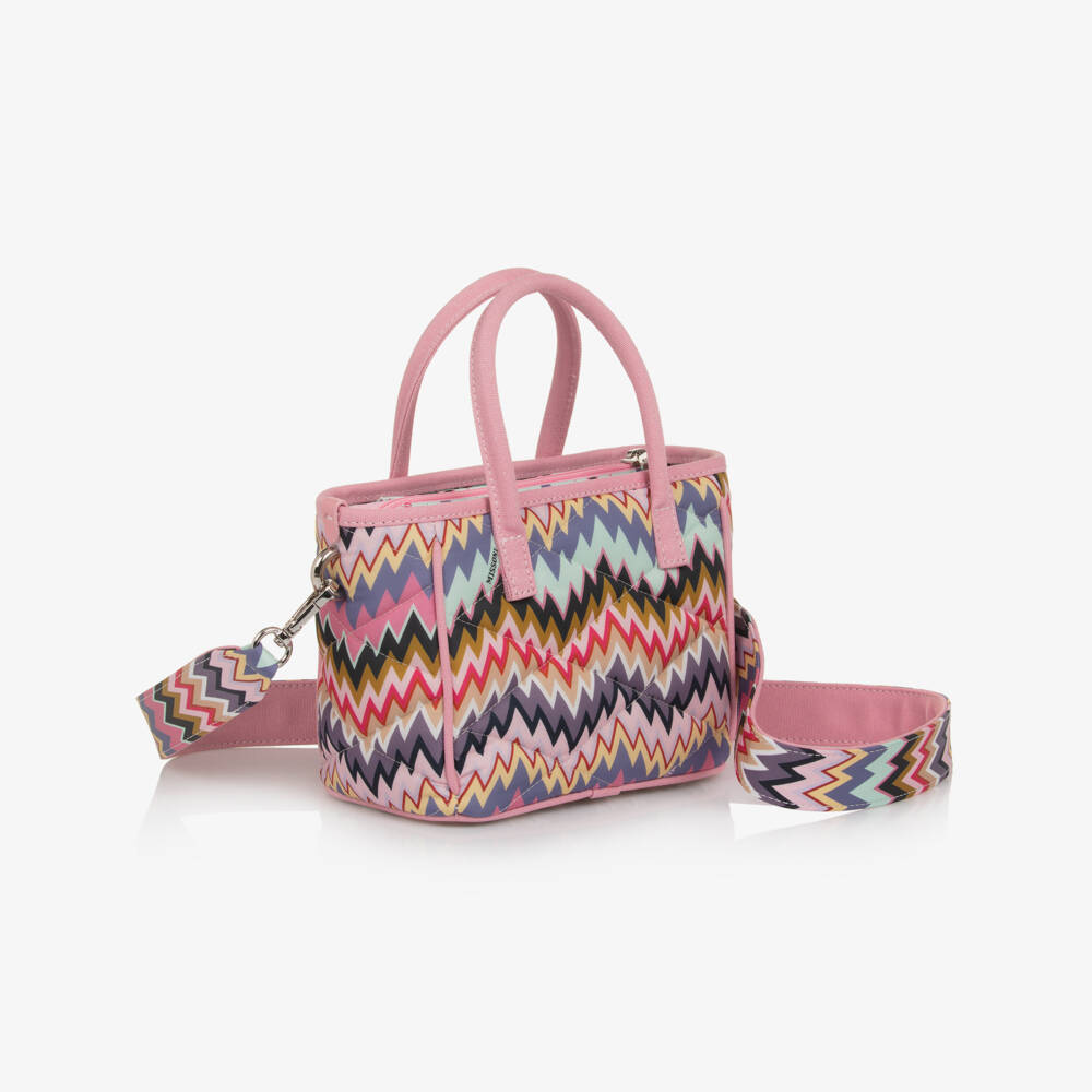 Missoni-Girls Pink & Purple Zigzag Handbag (22cm) | Childrensalon