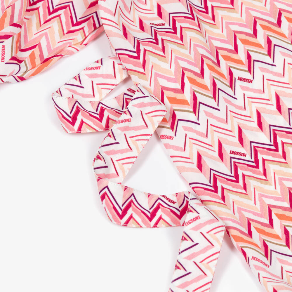 Missoni-Girls Pink Zigzag Belted Dress | Childrensalon