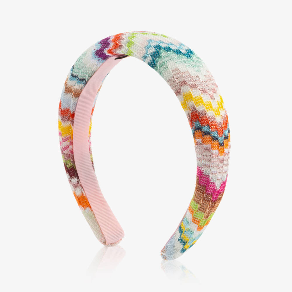 Missoni-Girls Pink Zigzag Hairband | Childrensalon