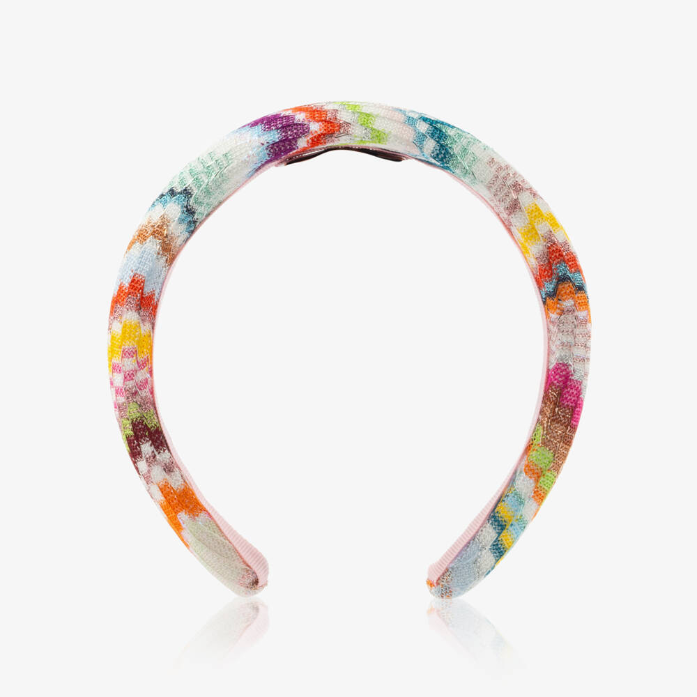 Missoni-Girls Pink Zigzag Hairband | Childrensalon