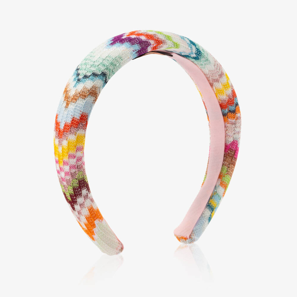 Missoni-Girls Pink Zigzag Hairband  | Childrensalon