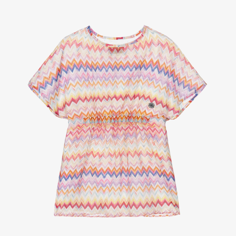 Missoni-Girls Pink & Zigzag Kaftan Dress | Childrensalon