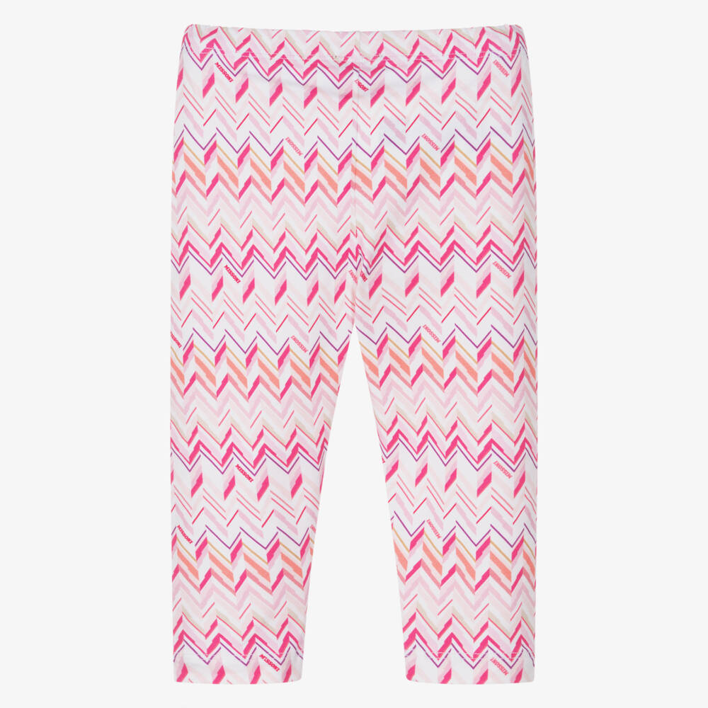 Missoni-ليقنز بنات قطن بتصميم زيغ زاغ لون زهري | Childrensalon