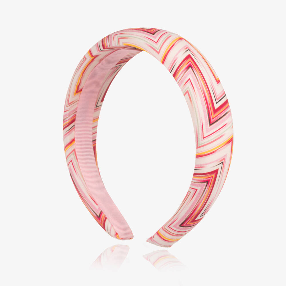 Missoni-Girls Pink Zigzag Patterned Hairband | Childrensalon
