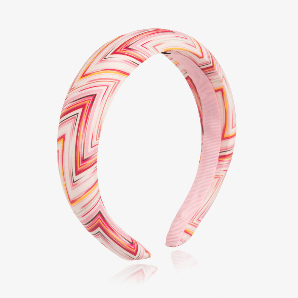 Missoni-Girls Pink Zigzag Patterned Hairband | Childrensalon
