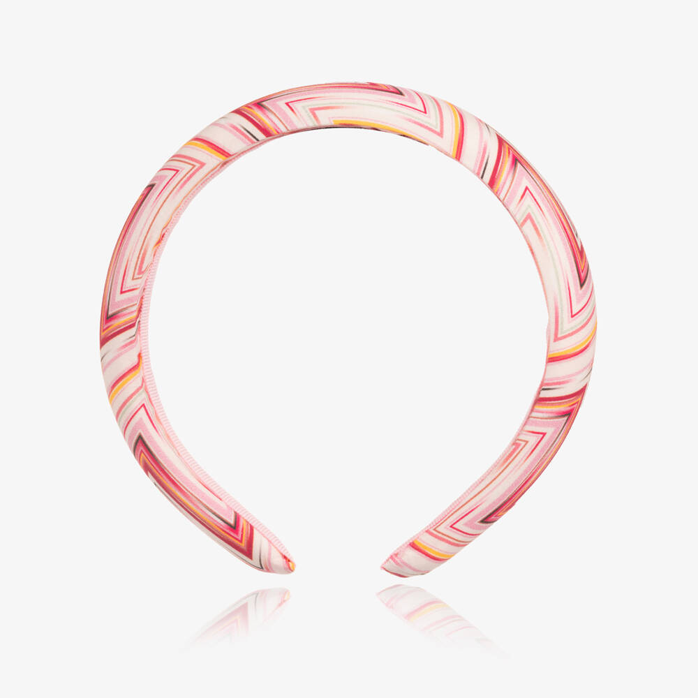 Missoni-Girls Pink Zigzag Patterned Hairband | Childrensalon