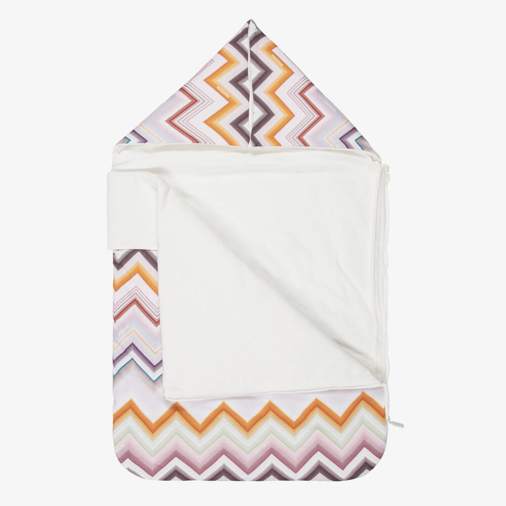 Missoni-Girls Pink Zigzag Print Baby Nest (78cm) | Childrensalon