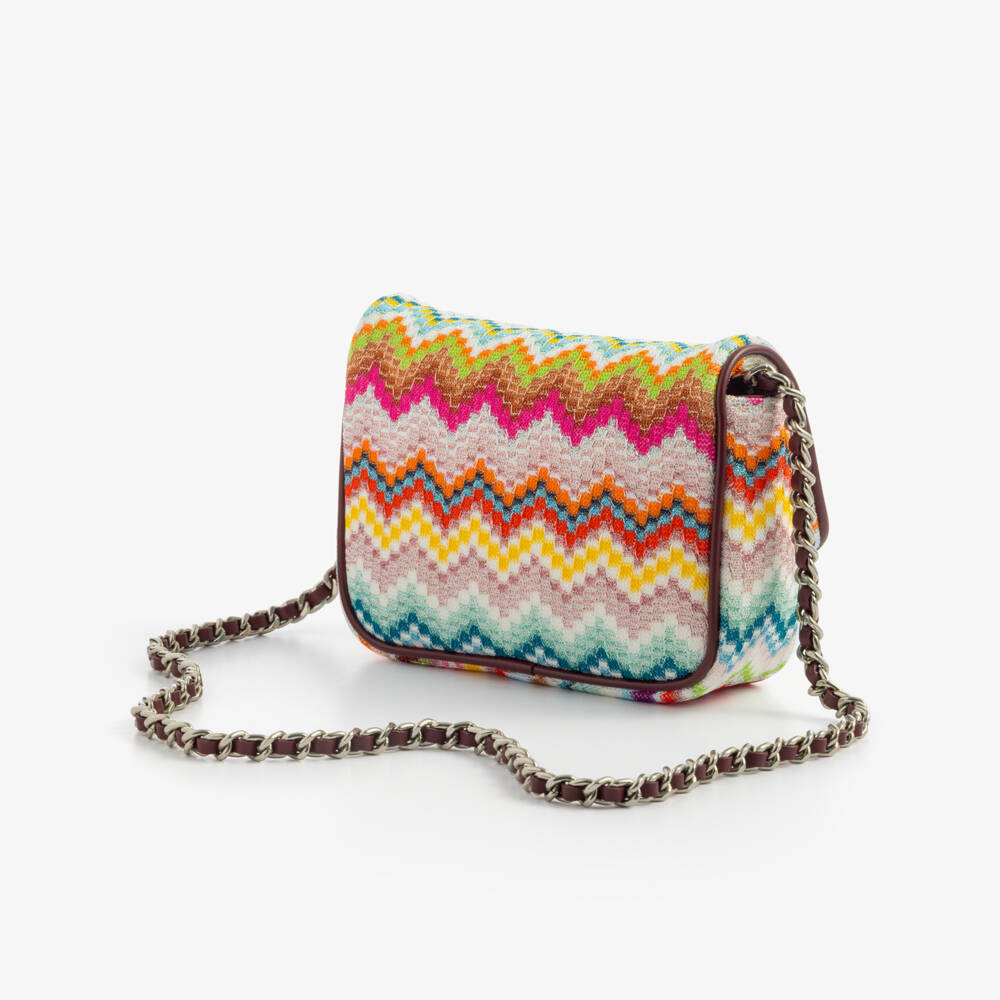 Missoni-Girls Pink Zigzag Shoulder Bag (17cm) | Childrensalon
