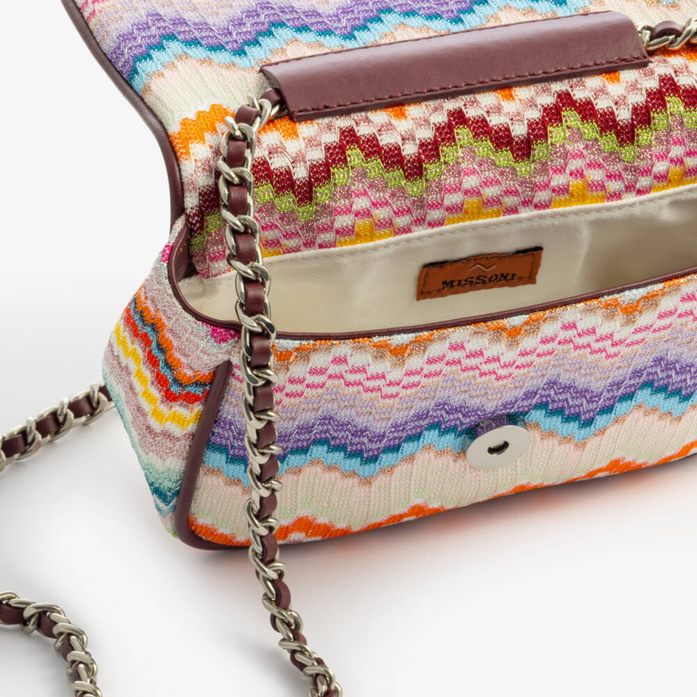 Missoni-Girls Pink Zigzag Shoulder Bag (17cm) | Childrensalon