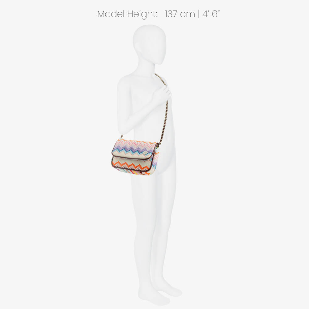 Missoni-Girls Pink Zigzag Shoulder Bag (17cm) | Childrensalon
