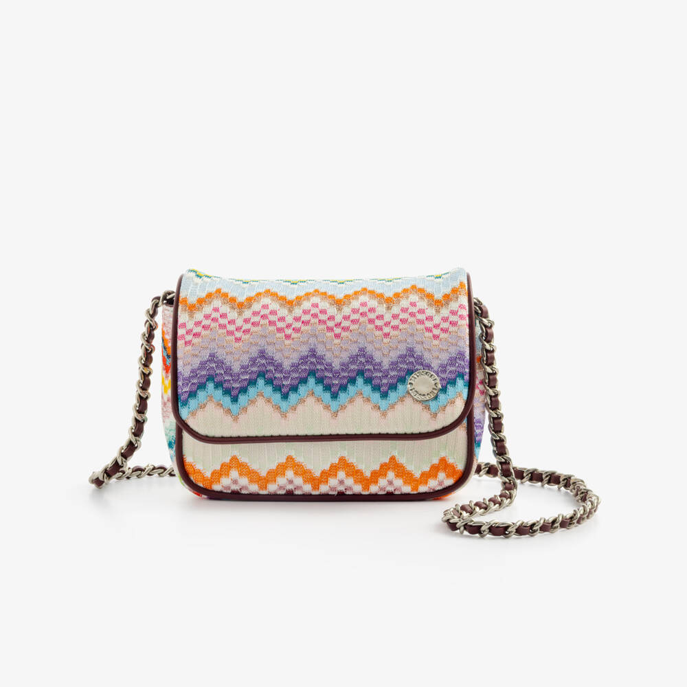 Missoni-Girls Pink Zigzag Shoulder Bag (17cm) | Childrensalon