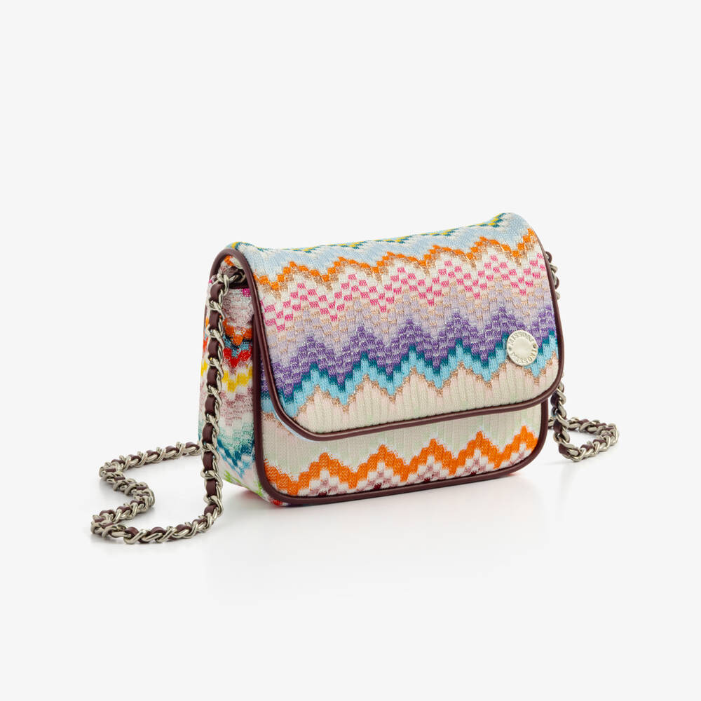Missoni-Girls Pink Zigzag Shoulder Bag (17cm) | Childrensalon