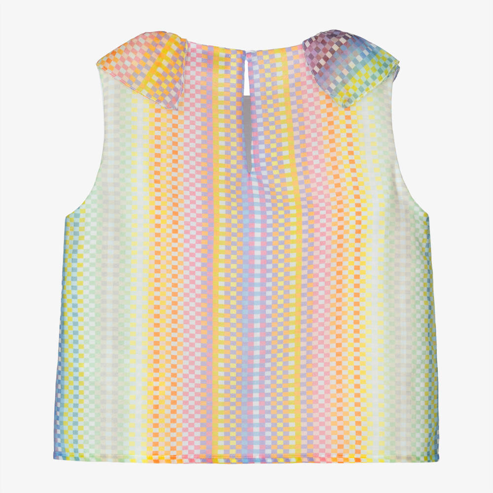 Missoni-Girls Rainbow Print Cotton & Silk Top | Childrensalon