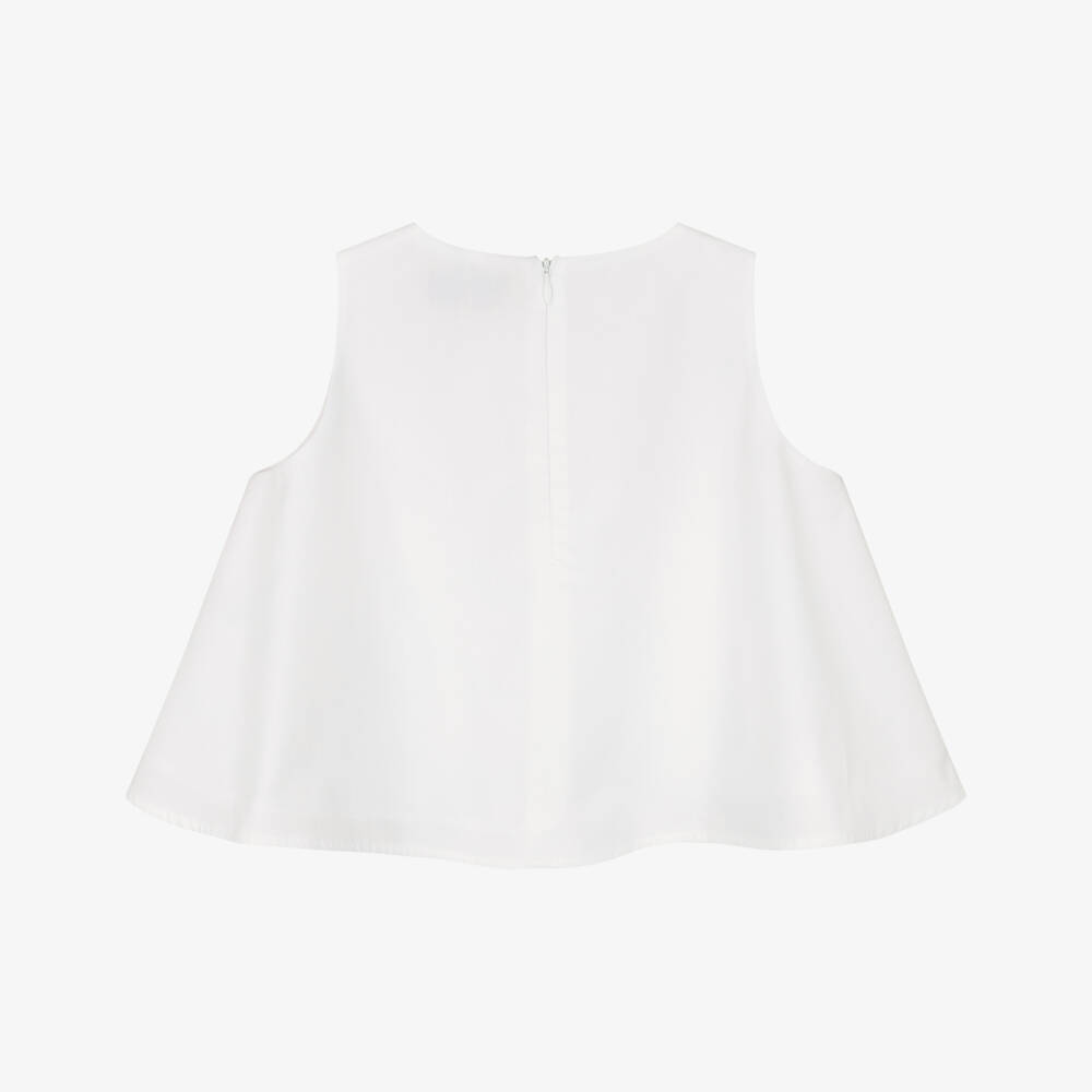 Missoni-Блузка хлопковая белая с розовым зигзагом для девочек | Childrensalon