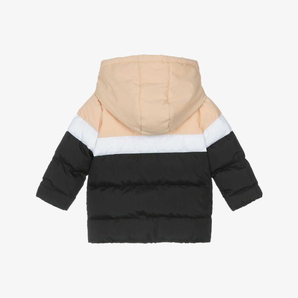 Mitch & Son-Boys Black & Beige Colourblock Puffer Coat | Childrensalon