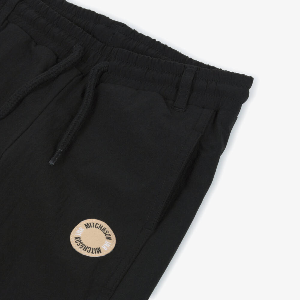 Mitch & Son-Boys Black Woven Joggers | Childrensalon