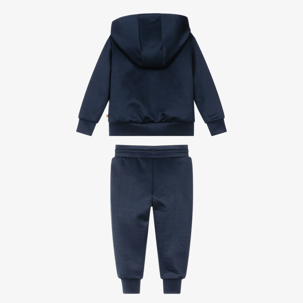 Mitch & Son-Boys Blue Hooded Zip-Up Tracksuit | Childrensalon