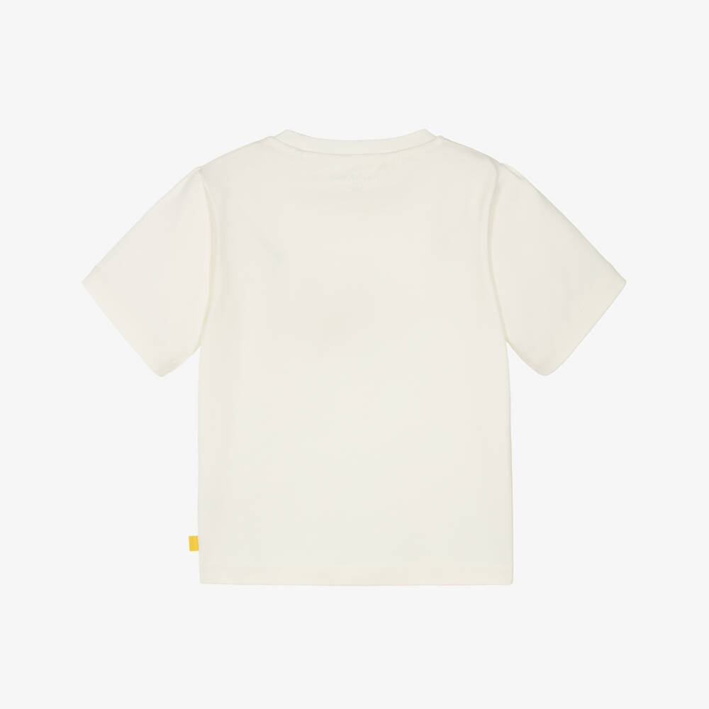 Mitch & Son-Футболка кремовая хлопковая с логотипом для мальчиков | Childrensalon