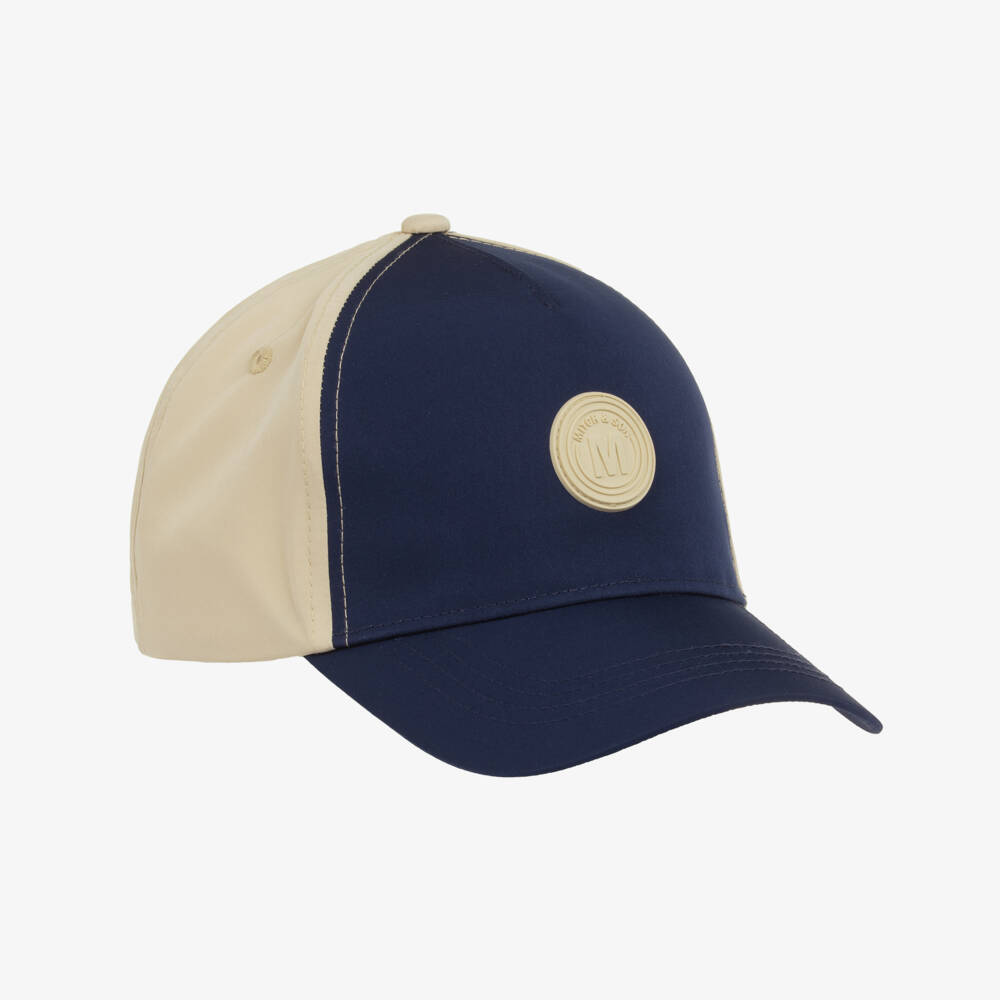 Mitch & Son-كاب بتصميم ألوان بلوك لون كحلي وبيج للأولاد | Childrensalon