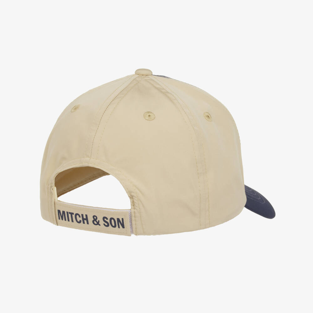 Mitch & Son-كاب بتصميم ألوان بلوك لون كحلي وبيج للأولاد | Childrensalon