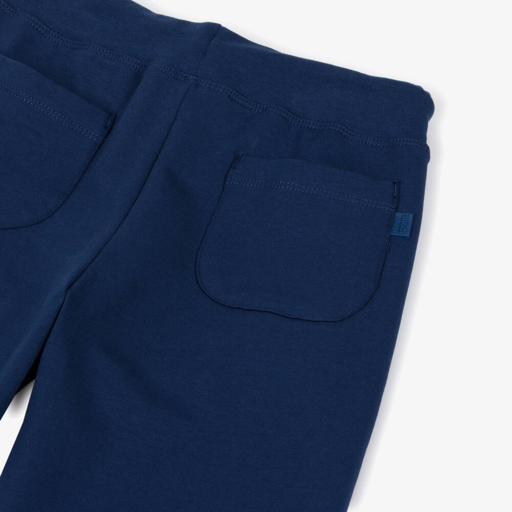 Mitch & Son-Boys Navy Blue Cotton Logo Branded Tracksuit | Childrensalon