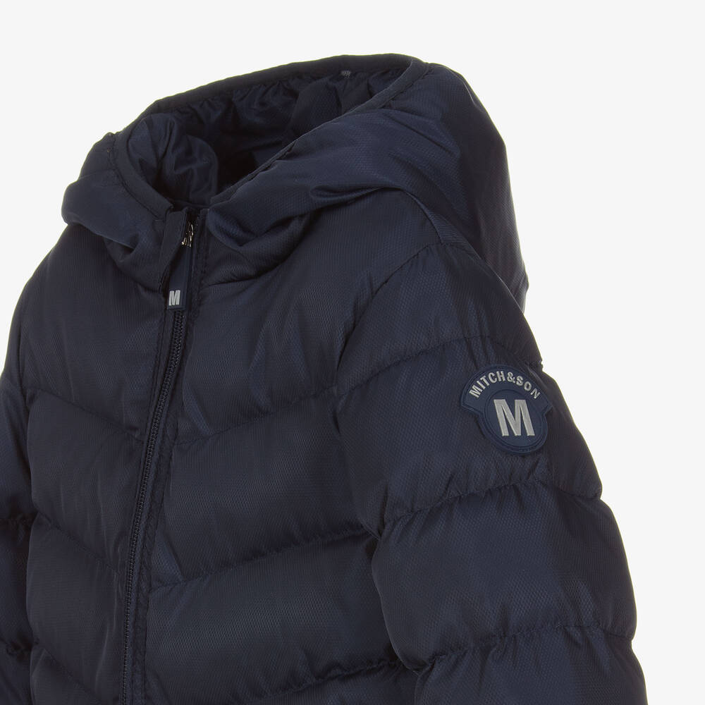 Mitch & Son-Boys Navy Blue Puffer Coat | Childrensalon