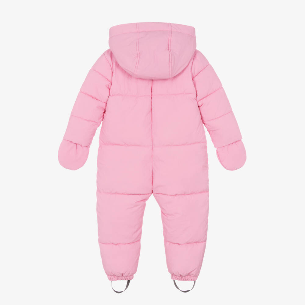 Mitty James-Baby Girls Pink Puffer Snowsuit | Childrensalon