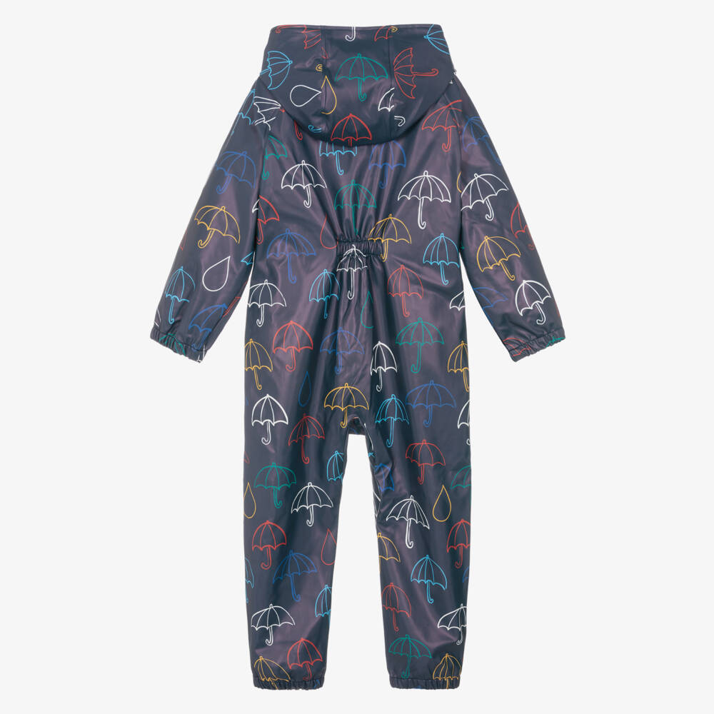 Mitty James-Blue Hooded Waterproof Umbrella Rainsuit | Childrensalon