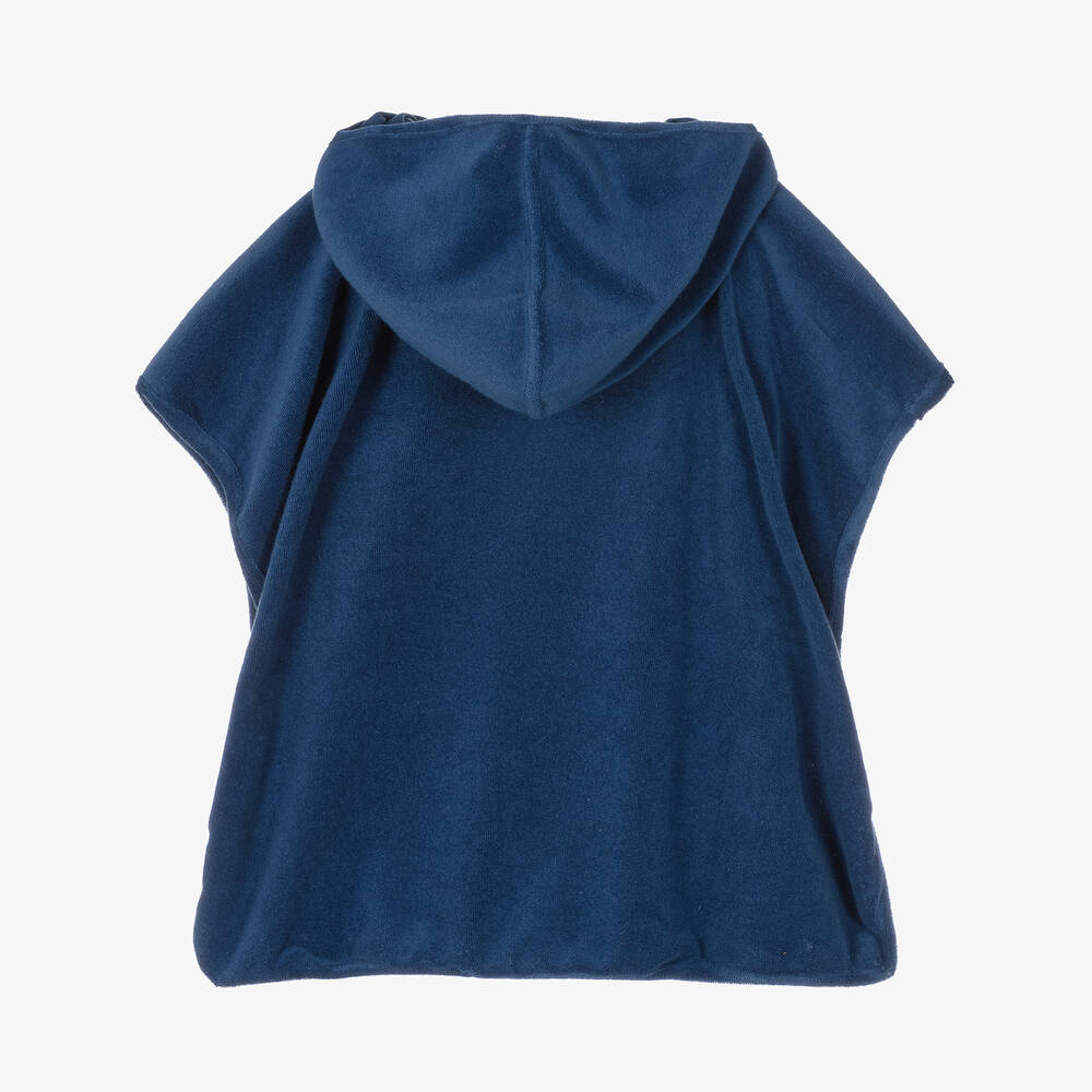 Mitty James-Boys Blue Towelling Boat Logo Poncho | Childrensalon