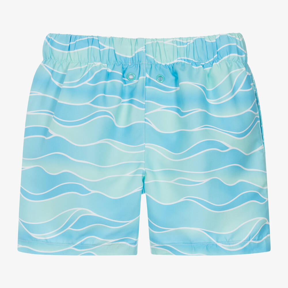 Mitty James-Boys Blue Wave Swim Shorts  | Childrensalon